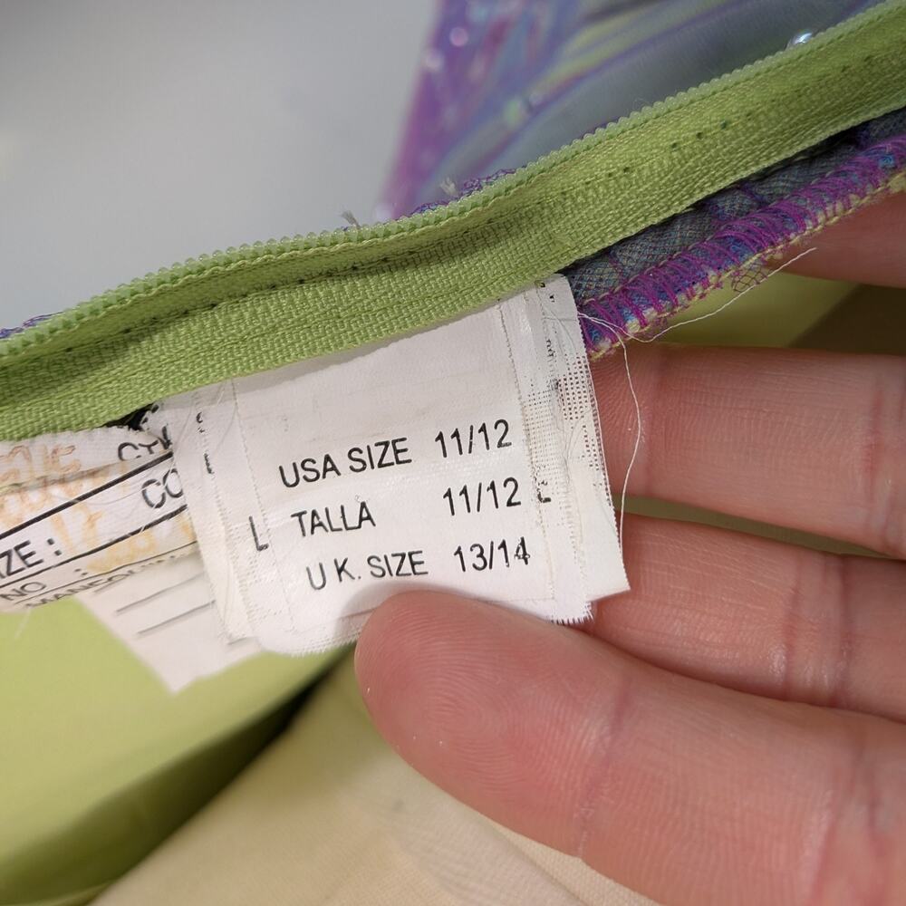 Vintage Mori Lee Prom Dress Maxi Ball Gown 12 Rainbow Fairy Princess Halter - Picture 13 of 16